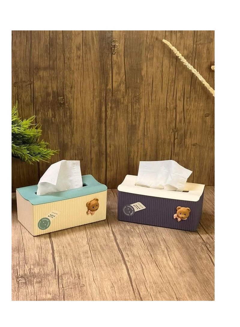 Stylish and practical tissue box for organizing spaces, providing you with a convenient and excellent way to keep tissues at your fingertips L (Navy) - Image 3