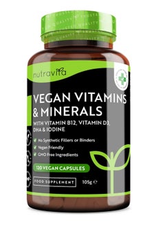 Nutravita Vegan Essential Mix Multivitamin And Multimineral Formulation To Support A Plant Based Diet With Vitamin B12 Vitamin D3 Dha Iodine Iron And Zinc Made In The Uk  - Image 1