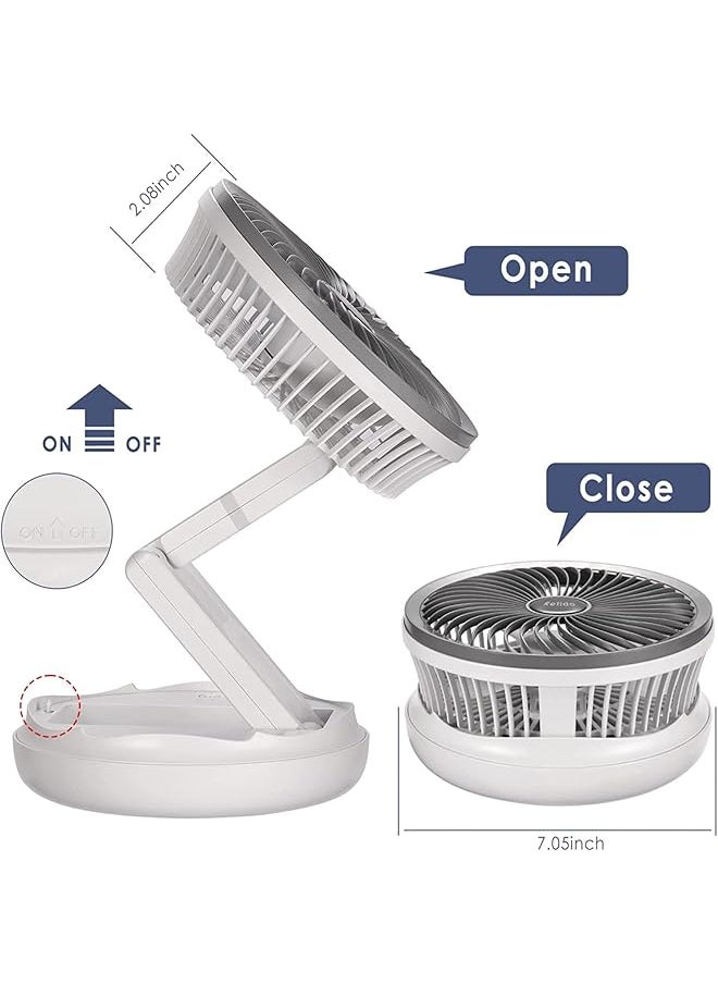 DMG TECH Portable Fan For Travel Usb Rechargeable Small Fan With 4000Mah Battery 4 Wind Speeds Air Circulator And Foldable Silent Personal Fan For Bedroom Bedside Desktop Camp Tent  - Image 4