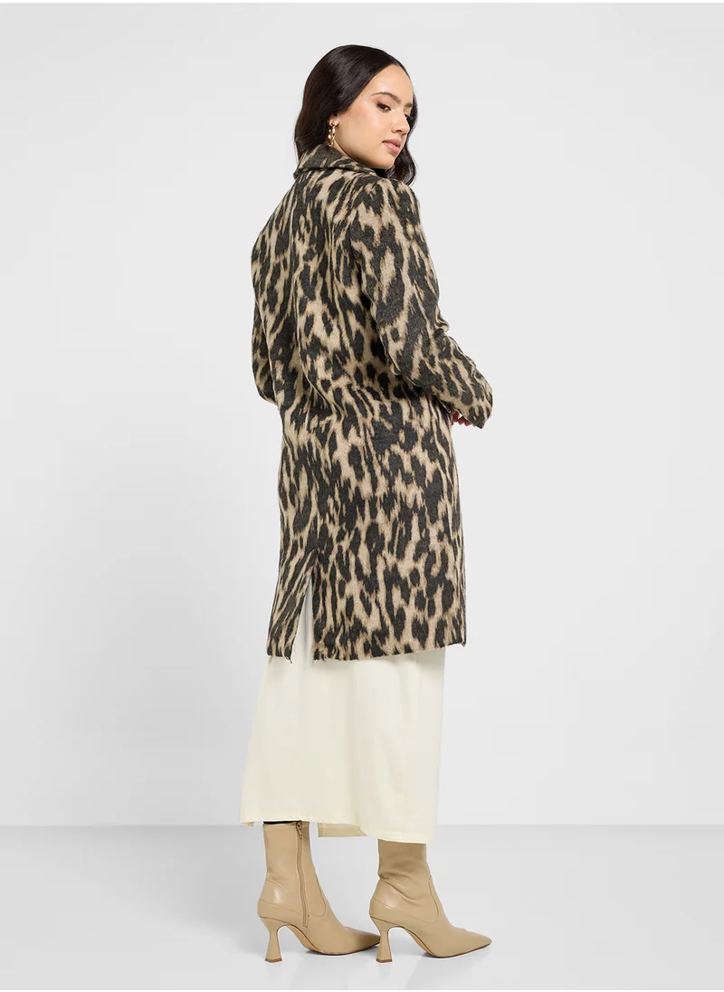 اونلي All Over Print Longline Coat