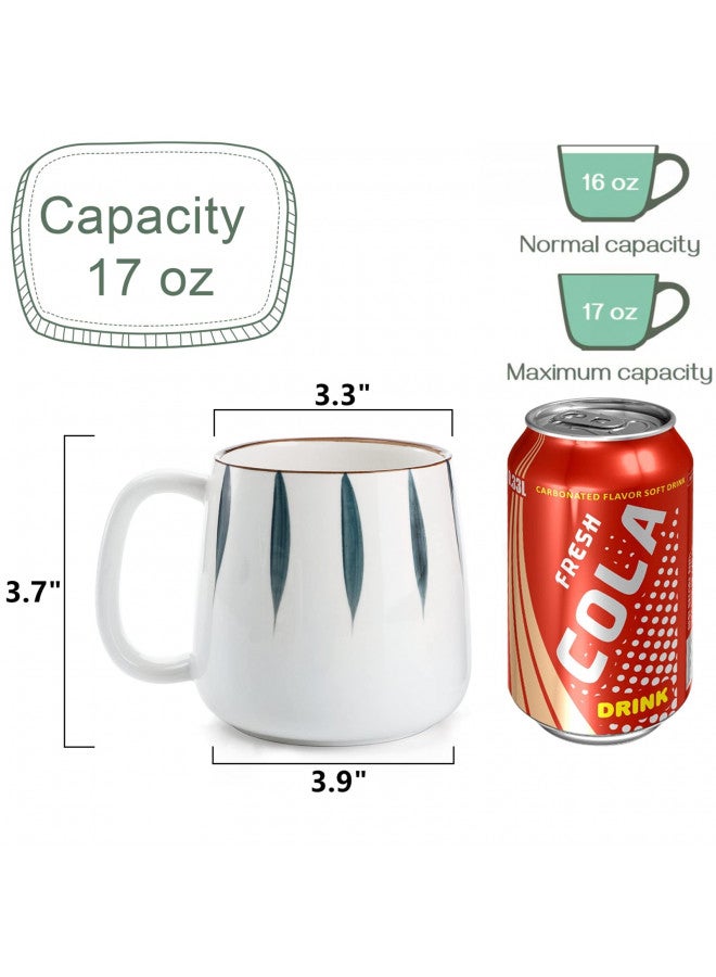 DEAYOU 4 Pack Porcelain Coffee Mugs, 17 Oz Ceramic Coffee Cups with Handles for Tea, Cappucino, Milk - Image 1