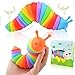 Cevioce Fidget Slug Toy Sensory Slug Fidget Toy for Kids Adults 2 PCS Cute 3D Articulated Sensory Toys Can Be Spliced SafeExercise Wrist Strength Stress Relief Great Gift for ADHD Autism A - Image 2
