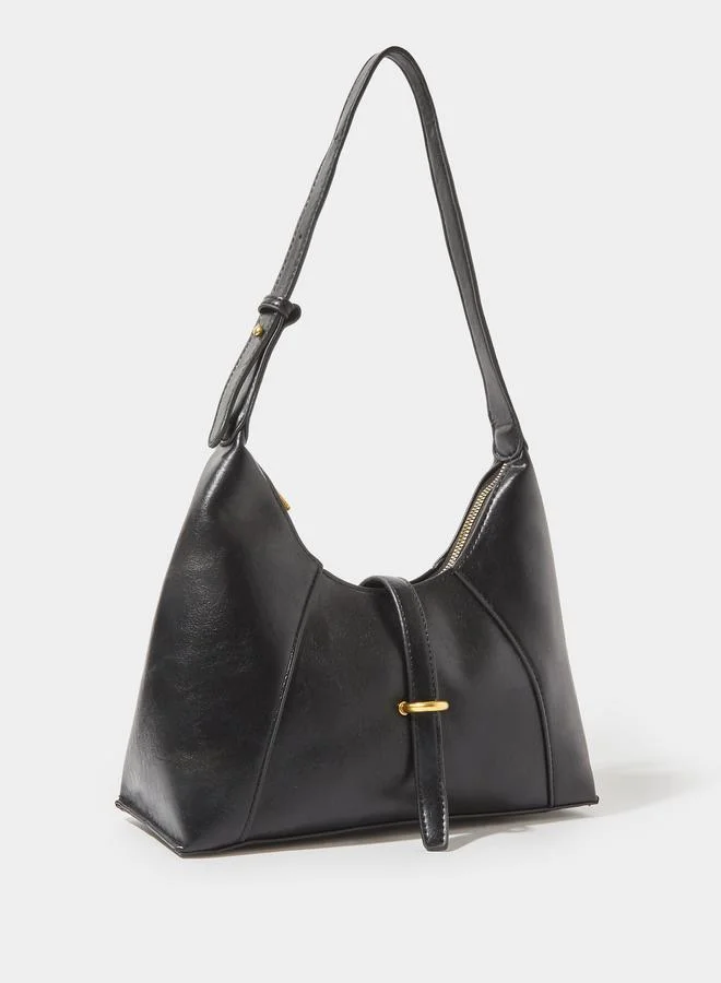 ستايلي Black Shoulder Bag with Buckle Detail