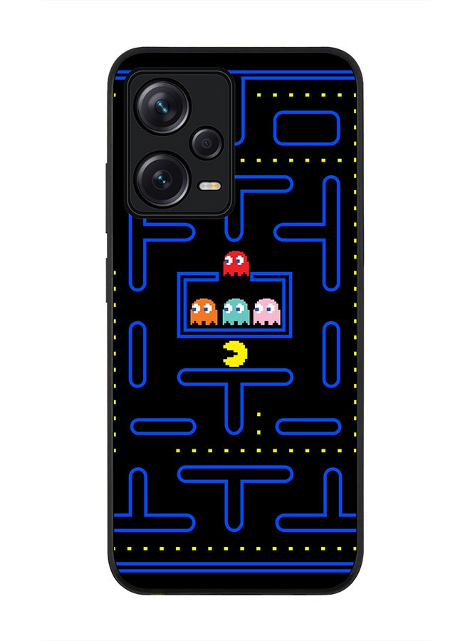 Stylizedd Rugged Black edge case for Redmi Note 12 Pro 5G Slim fit Soft Case Flexible Rubber Edges Anti Drop TPU Gel Thin Cover - Pacman - Image 1