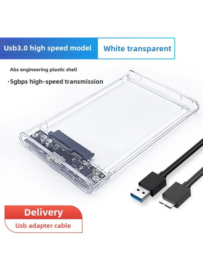 Generic USB3.0 Transparent Mobile Hard Disk Box 2.5 Inch Laptop Hard Disk Box SATA Serial Port Hard Drive Solid State SSD-Color:3.0 Transparent Model  - Image 1