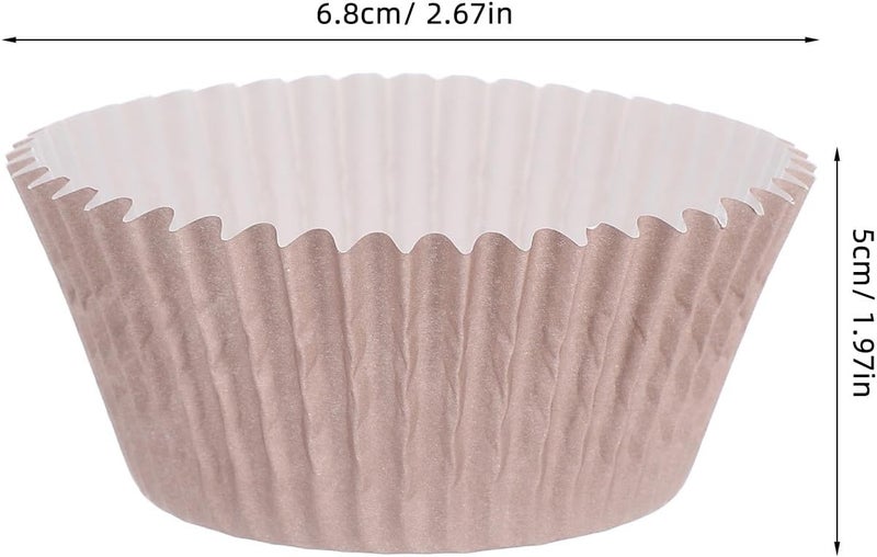 100 Pcs Coffee Color Baking Cups Muffin Liners Greaseproof Paper Cupcake Wrappers for Baking Large Muffin Liners Home Kitchen Use - Image 2