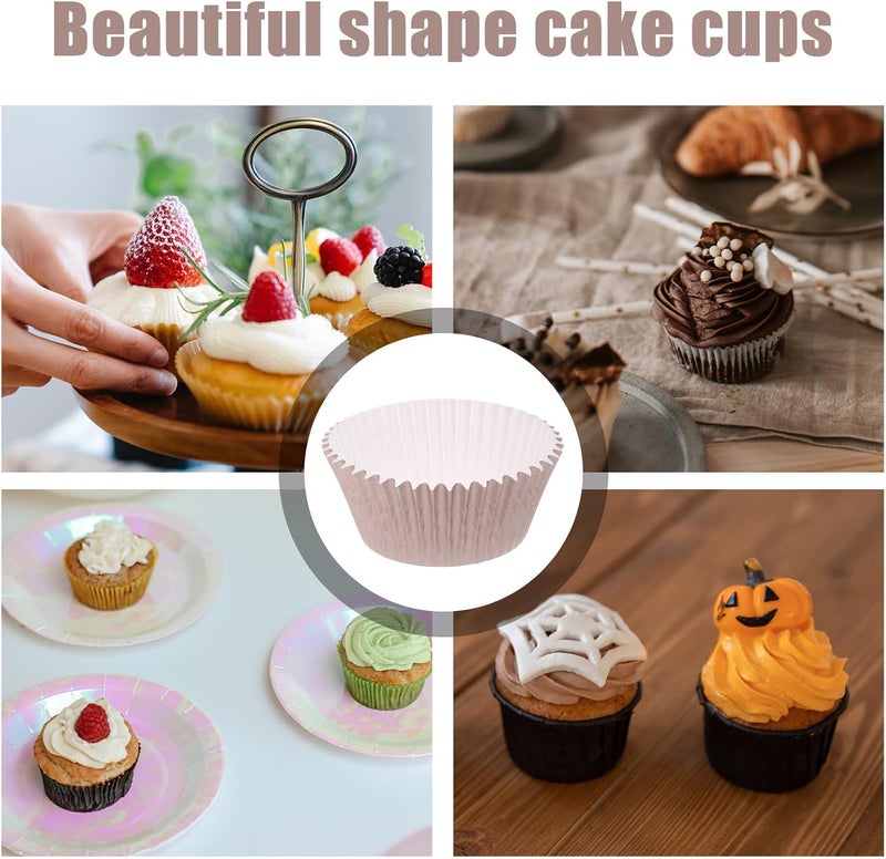 100 Pcs Coffee Color Baking Cups Muffin Liners Greaseproof Paper Cupcake Wrappers for Baking Large Muffin Liners Home Kitchen Use - Image 3