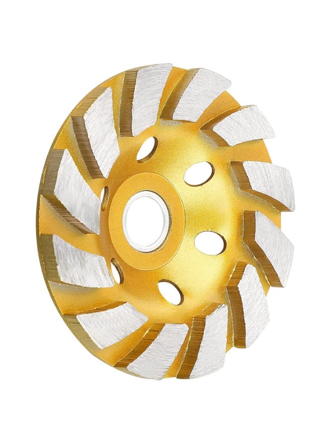 4.5 Inch Concrete Grinder Wheel, Diamond Cup Grinder, 12 Turbo Segments Concrete Grinding Wheel, Diamond Grinding Disc for Masonry, Cement, Marble, Rock, Granite, 0.87 Inch Arbor - Image 1