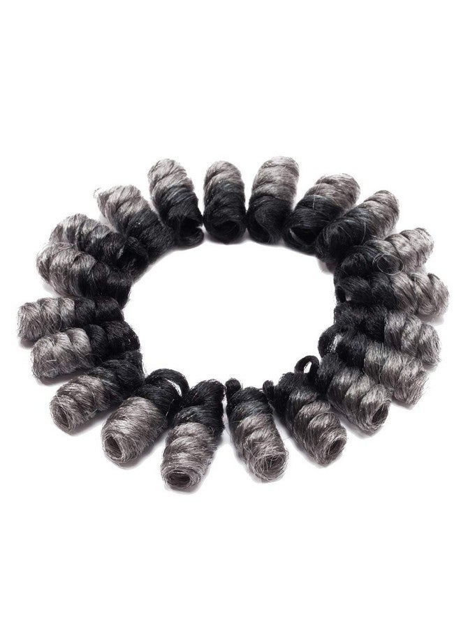S-noilite [3 Packs] Small Jamaican Bounce Hair Jumpy Wand Curl Crochet Hair Toni Curl Crochet Twist Hair Extension Synthetic Kenzie Curl 20 Roots/Pack Saniya Curl Braiding Hair (10Inch Black To Grey) - Image 4