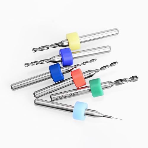 FOCMKEAS 10Pcs PCB Drill Bits Set, 1/8" Shank 0.5mm Micro Twist Bit Spiral Flute Carbide for Print Circuit Board Stone Dremel Jewelry CNC Engraving - Image 5