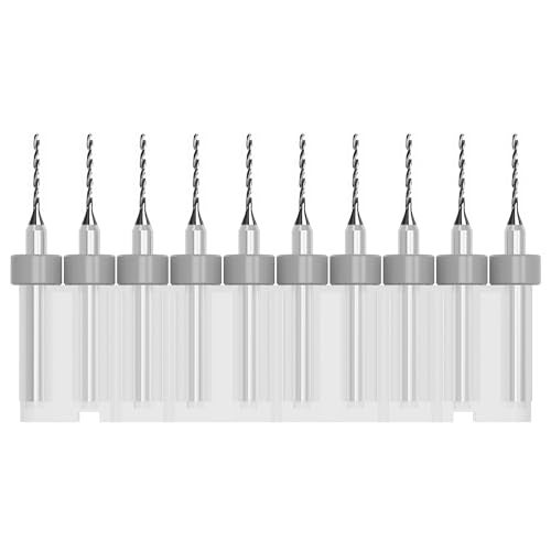 FOCMKEAS 10Pcs PCB Drill Bits Set, 1/8" Shank 0.5mm Micro Twist Bit Spiral Flute Carbide for Print Circuit Board Stone Dremel Jewelry CNC Engraving - Image 1