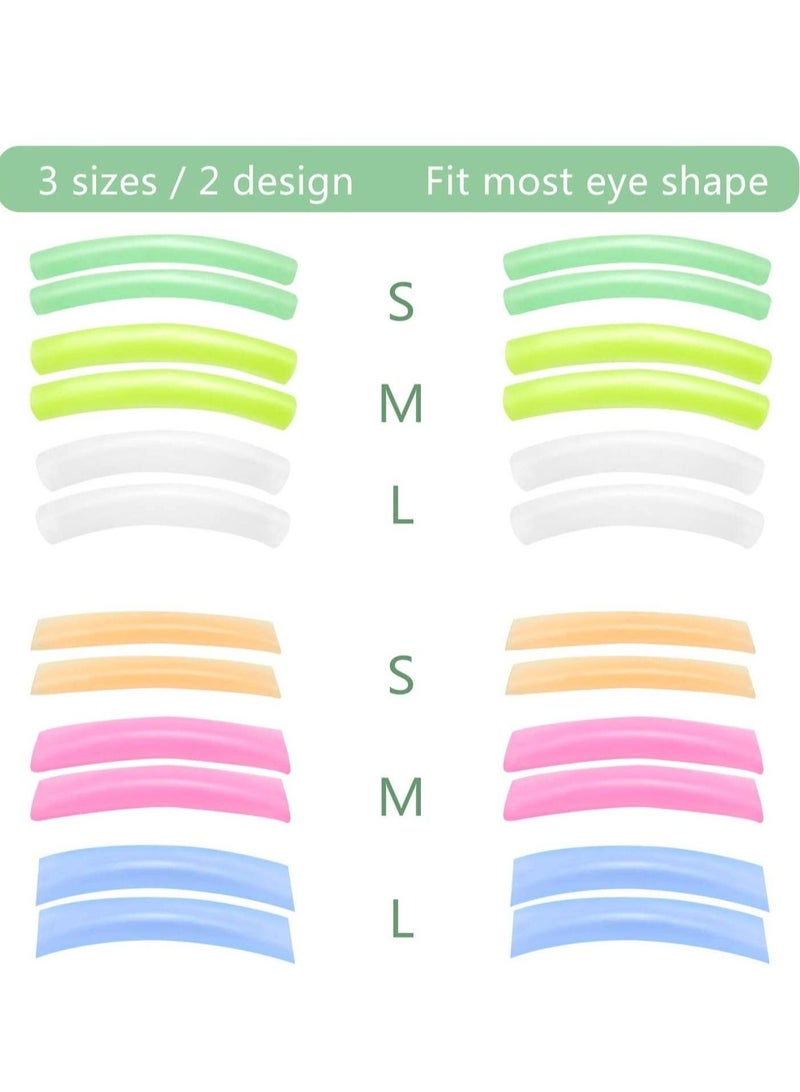 SYOSI وسادات تمويج الرموش 24 قطعة وسادات تمويج الرموش وسادات تمويج الرموش المصنوعة من السيليكون وسادات رفع الرموش ووسادات تجعيد الرموش القابلة لإعادة التعبئة لرفع الرموش S M L - Image 2