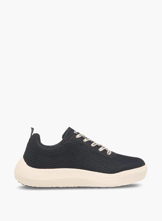 MISSY Women Missy Textured Sneakers with Printed Lace-Up Closure