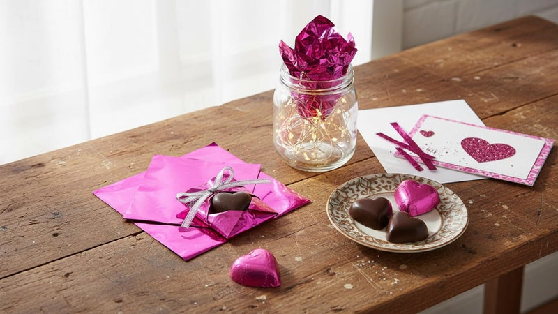 Self Lub Aluminum Foil Chocolate Wrappers – Candy Wrapping Sheets for DIY Chocolates, Sweets & Gifts | Food-Grade, Decorative & Easy-to-Use Foil Wraps (Pink, Pack of 1 (250 Counts)) - Image 4