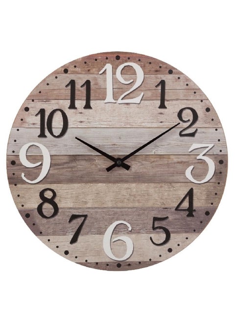 Alex Unique Design Round Analog Wall Clock with Contrasting Shades Multicolour 38 cm 158120