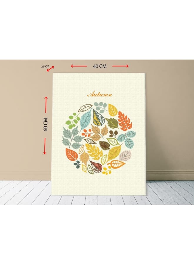 هوم جاليري لوحة فنية جدارية من القماش، صورة تجريدية مؤطرة لأوراق الخريف على خلفية 120 عرض × 80 ارتفاع × 2 عمق - Image 4