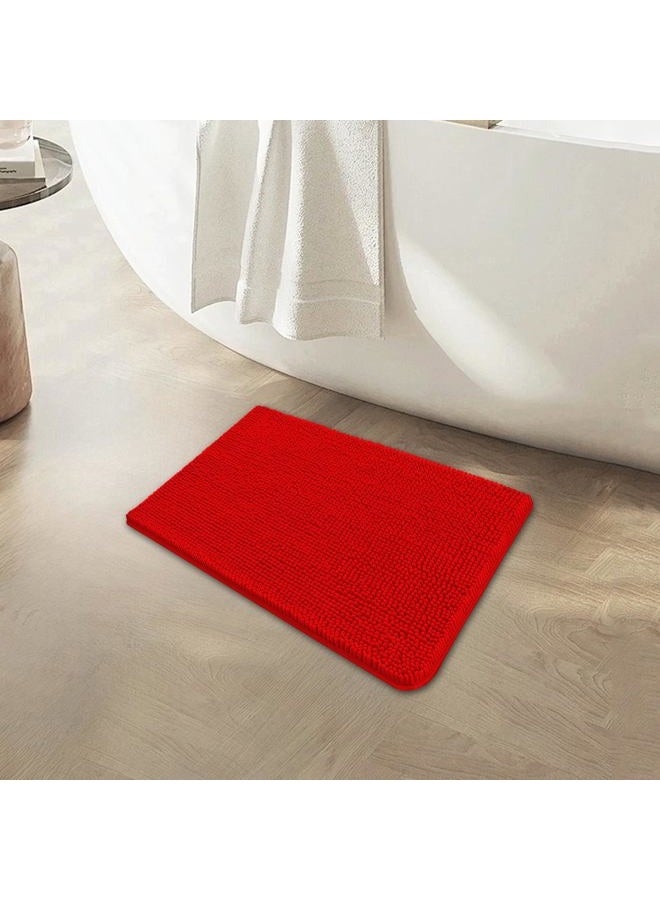 BOANKODU Bathroom Rugs 15x23, Extra Soft Absorbent Chenille Bath Rugs, PVC Backing Quick Dry, Machine Washable Bath Mats for Bathroom Floor, Tub and Shower, Home Decor Accessories, Red - Image 2