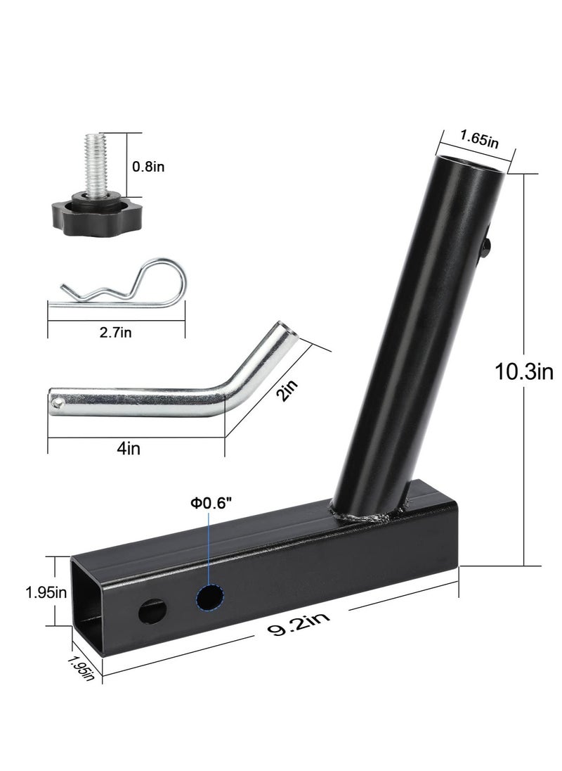 Excefore Hitch Flag Pole Holder, Flagpole Hitch Mount, Car Angled Flag Pole Holder, Universal Fit for Standard 2 inches Hitch Receivers, for Truck, SUV, RV, Pickup, Camper  - Image 2