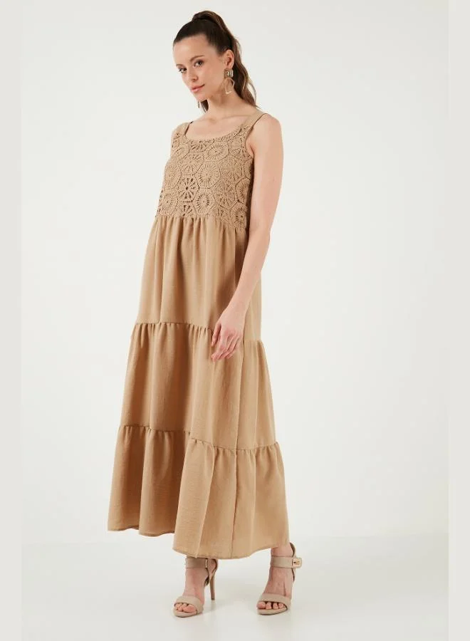 Lela  Lela Relaxed Fit Ruffled Long Dress Women's Dress 611EL010 for Women | Best Price UAE