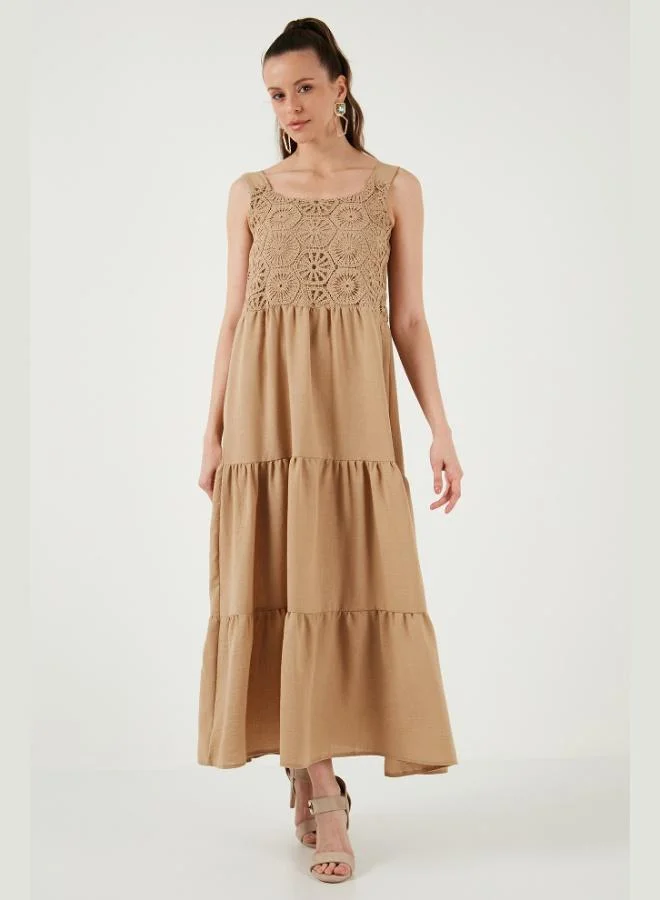 Lela  Lela Relaxed Fit Ruffled Long Dress Women's Dress 611EL010 for Women | Best Price UAE