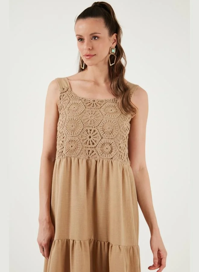 Lela  Lela Relaxed Fit Ruffled Long Dress Women's Dress 611EL010 for Women | Best Price UAE