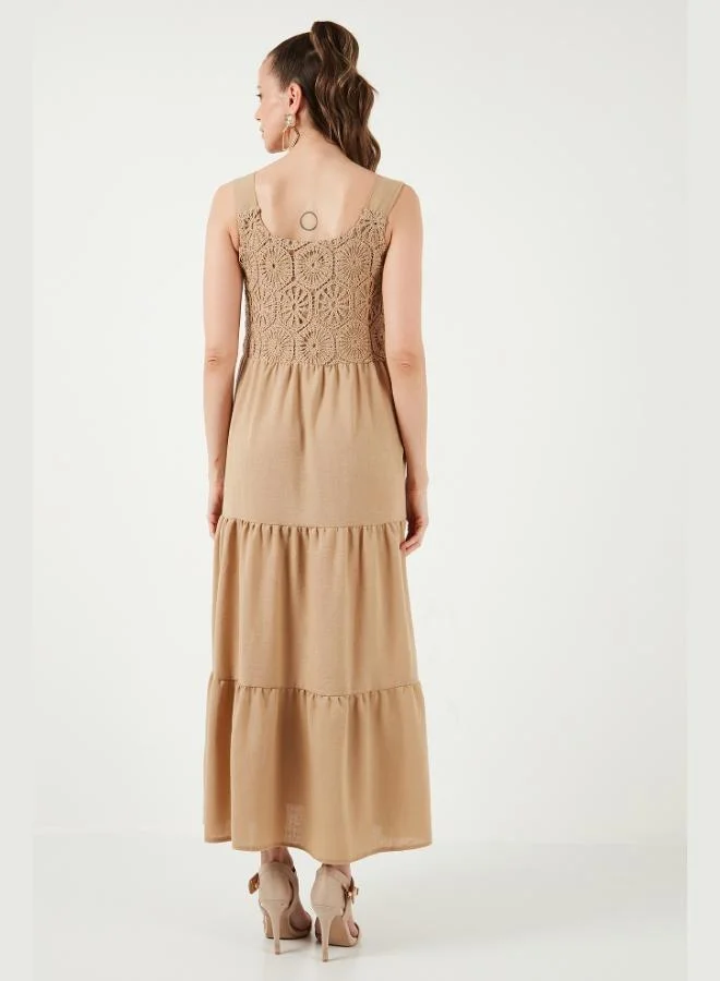 Lela  Lela Relaxed Fit Ruffled Long Dress Women's Dress 611EL010 for Women | Best Price UAE