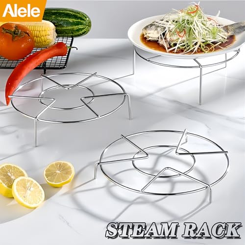 Alele Steam Rack Trivet Stainless Steel Steaming Rack Electric Pressure Cooker steam Rack Stand Diameter 6" 3Pack - Image 2