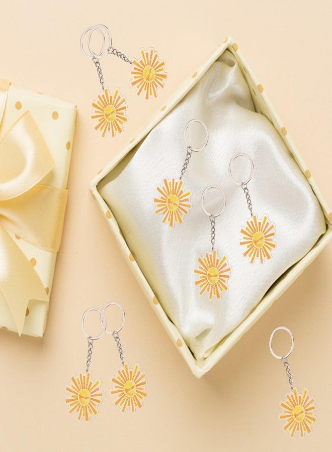 Serencatcher 12pcs Inspirational Sun Keychain Party Favors Emotional Support Gifts Sun Acrylic Keychains Employee Appreciation Gifts Bulk for Office Coworkers Employee Staff Family Members - Image 4