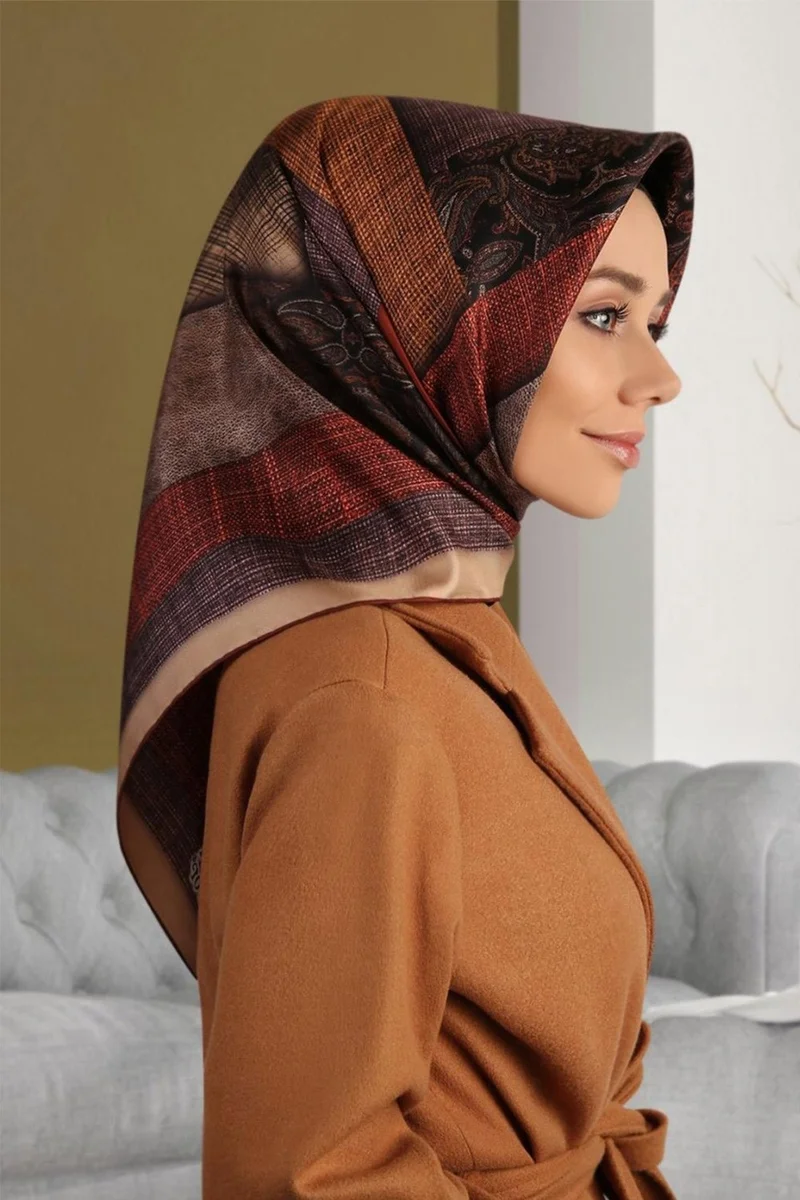 Levidor New Season Trend Polyester 90X90 Twill Scarf Model Hijab Tulip Product