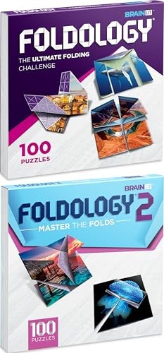 FOLDOLOGY 12 Combo Pack The Origami Puzzle Game Brain Teasers for Tweens Teens Adults Fold The Paper Complete The Picture Stocking Stuffers Gift for Ages 10 200 Challenges - Image 1