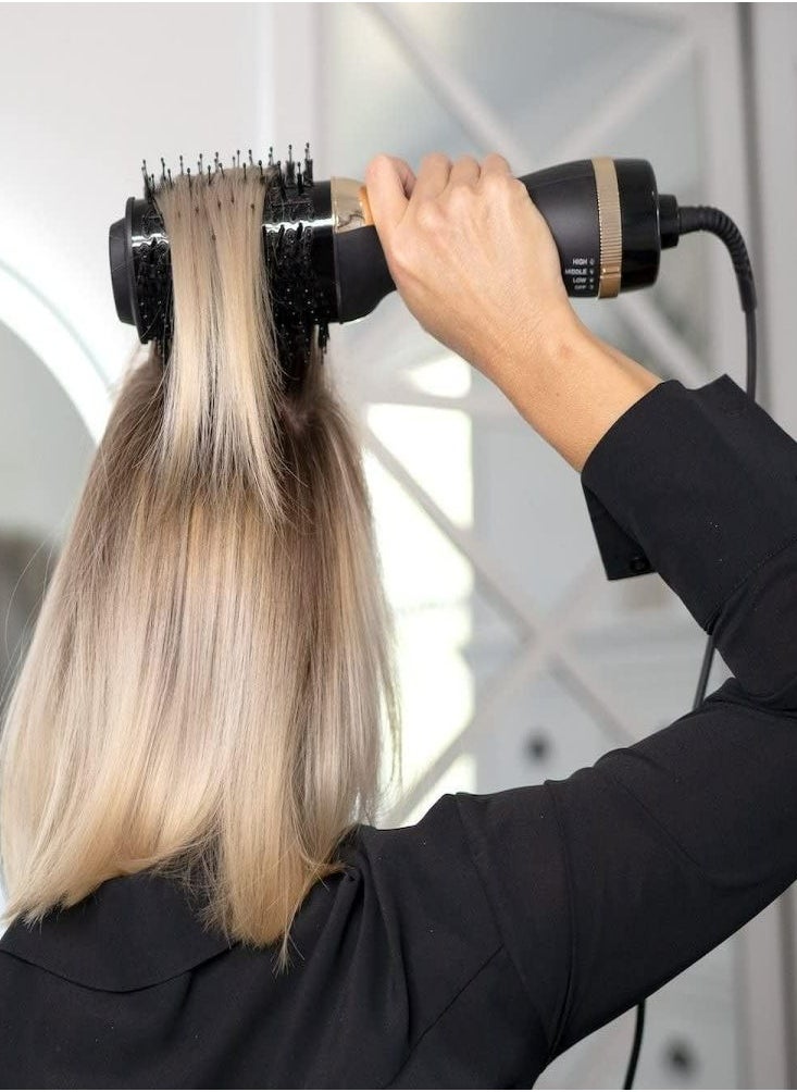 Oasisgalore - Oasisgalore Hot Air Brush Dryer and Styler Negative Ionic 4 in 1 Hair Dryer Volumizer for All Hair for Women Men for Home Travel Gift - Image 1