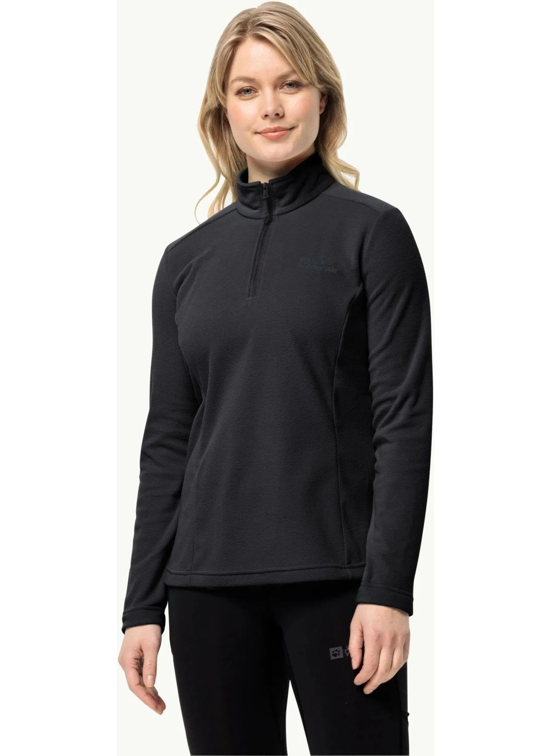 جاك ولفسكن Taunus HZ W Half Zip Women's Fleece 1709532-1000 Black