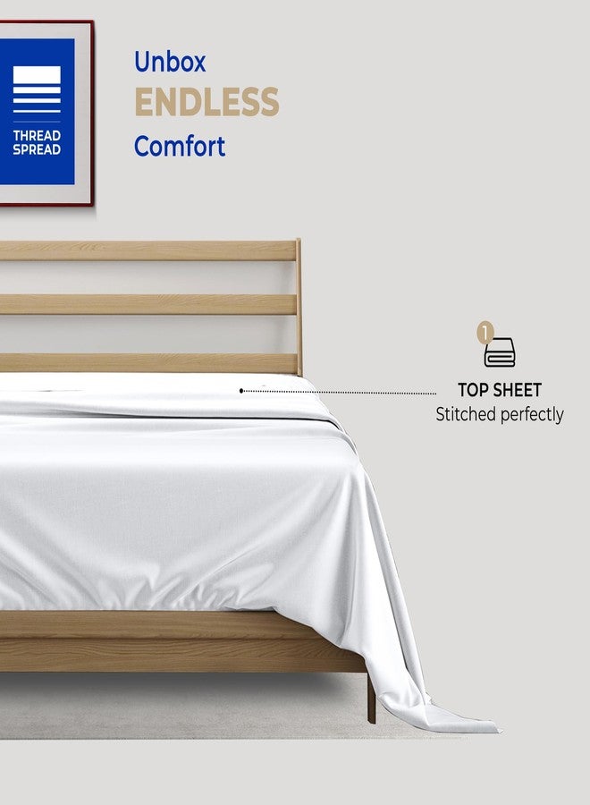 THREAD SPREAD 100% Cotton Queen Flat Sheet Only - 400 Thread Count Queen Flat Sheet (1 PC, White), Silky Soft, Breathable, Cooling, Sateen Weave, Hotel Quality Top Sheets for Hot Sleepers - Image 3