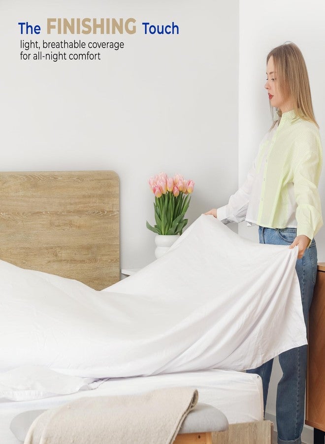 THREAD SPREAD 100% Cotton Queen Flat Sheet Only - 400 Thread Count Queen Flat Sheet (1 PC, White), Silky Soft, Breathable, Cooling, Sateen Weave, Hotel Quality Top Sheets for Hot Sleepers - Image 4