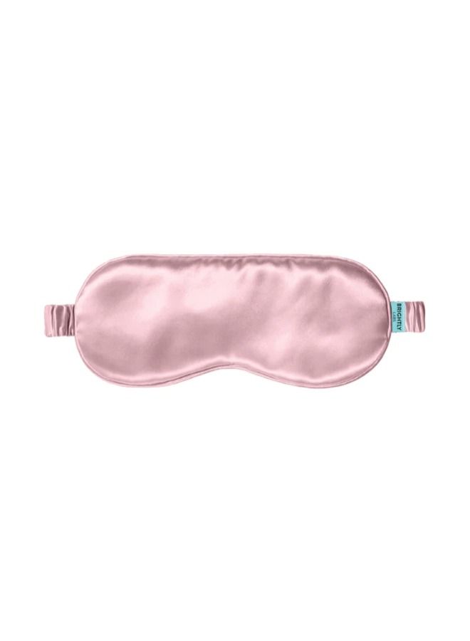 BRIGHTLY LABS Pure Mulberry Silk Eye Mask - The Ultimate Sleep Aid for a Full Night's Rest. Ultra-Soft, Elastic Strap, 22 Momme, Infused with Silver Ions, Standard Size in Soft Pink. - Image 1