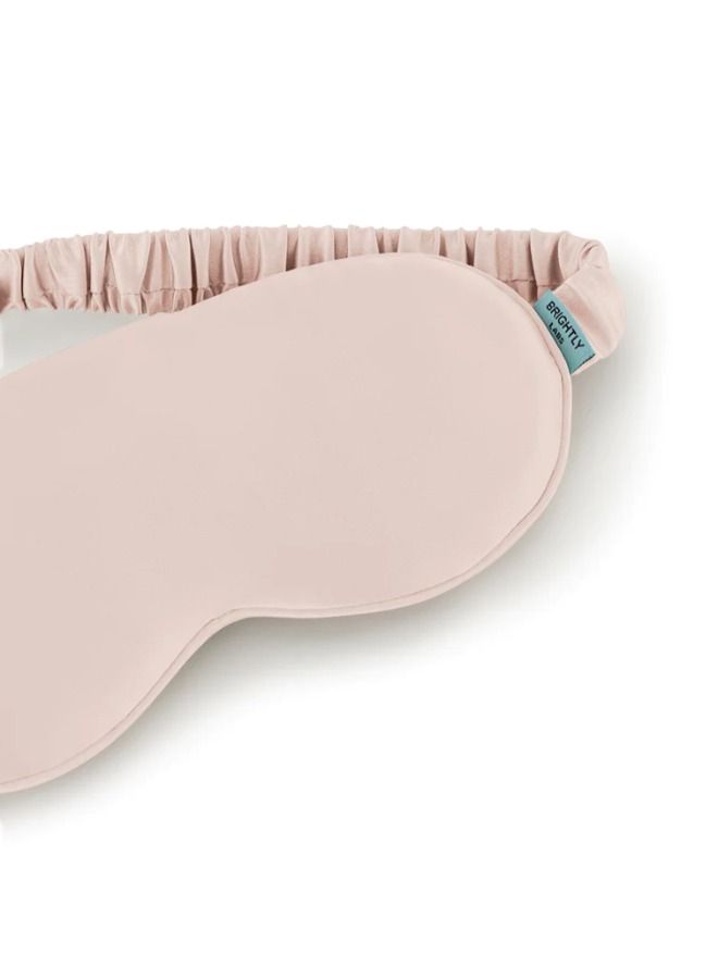 BRIGHTLY LABS Pure Mulberry Silk Eye Mask - The Ultimate Sleep Aid for a Full Night's Rest. Ultra-Soft, Elastic Strap, 22 Momme, Infused with Silver Ions, Standard Size in Soft Pink. - Image 2