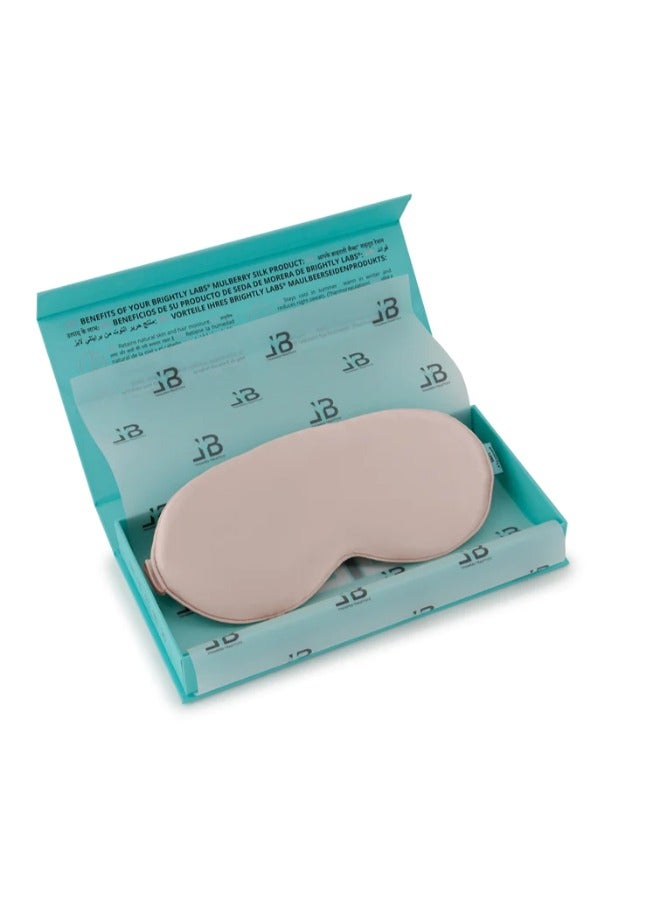 BRIGHTLY LABS Pure Mulberry Silk Eye Mask - The Ultimate Sleep Aid for a Full Night's Rest. Ultra-Soft, Elastic Strap, 22 Momme, Infused with Silver Ions, Standard Size in Soft Pink. - Image 5