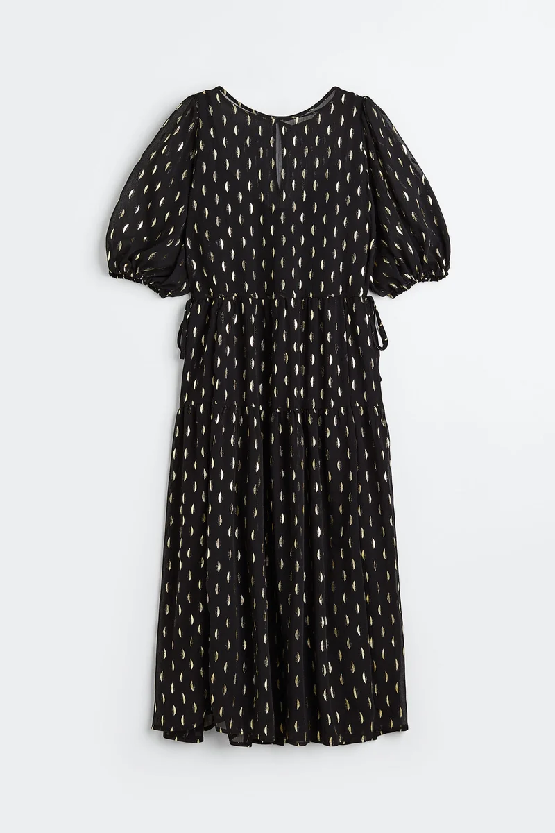 اتش اند ام فستان بأكمام منفوخة