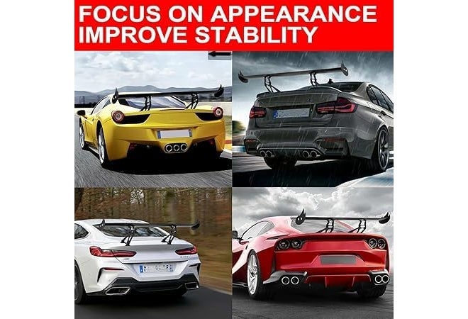 AUTO MT جناح خلفي للسيارة - أنواع مختلفة من الأجنحة والموزعات والزعنفة لتصميم هيكل السيارة ملحقات معدنية ABS (جناح GT، جناح اللهب GT) - Image 5