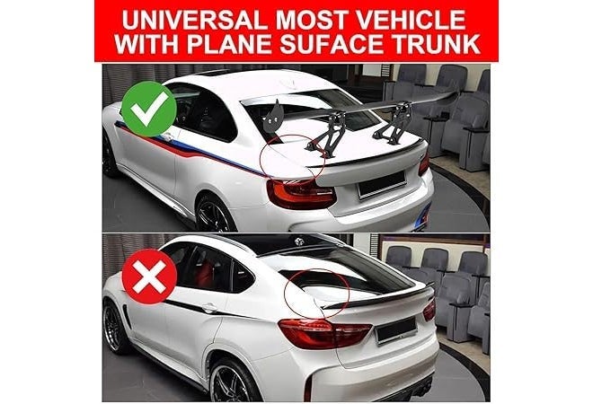 AUTO MT جناح خلفي للسيارة - أنواع مختلفة من الأجنحة والموزعات والزعنفة لتصميم هيكل السيارة ملحقات معدنية ABS (جناح GT، جناح اللهب GT) - Image 4