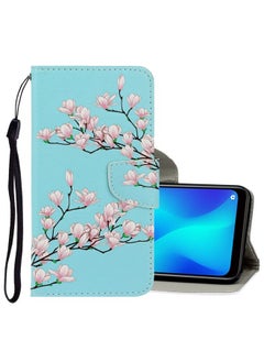 HuHa Case Cover For Realme 5 / 5i / 6i 3D Colored Drawing Horizontal Flip PU Leather Case with Holder & Card Slots & Wallet Magnolia 