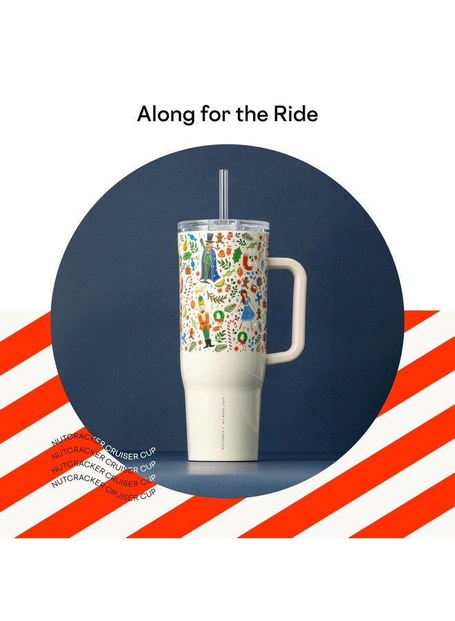 CORKCICLE إكس رايفل بيبر كو. كوب عازل حراري لراقصات الباليه مع مقبض وقشة، 40 أونصة - زجاجة ماء قابلة لإعادة الاستخدام تحافظ على المشروبات باردة لمدة 20 ساعة، وساخنة لمدة 9 ساعات - مناسبة لحامل الأكواب، مقاومة للتسرب - Image 3