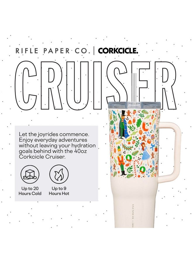 CORKCICLE إكس رايفل بيبر كو. كوب عازل حراري لراقصات الباليه مع مقبض وقشة، 40 أونصة - زجاجة ماء قابلة لإعادة الاستخدام تحافظ على المشروبات باردة لمدة 20 ساعة، وساخنة لمدة 9 ساعات - مناسبة لحامل الأكواب، مقاومة للتسرب - Image 2