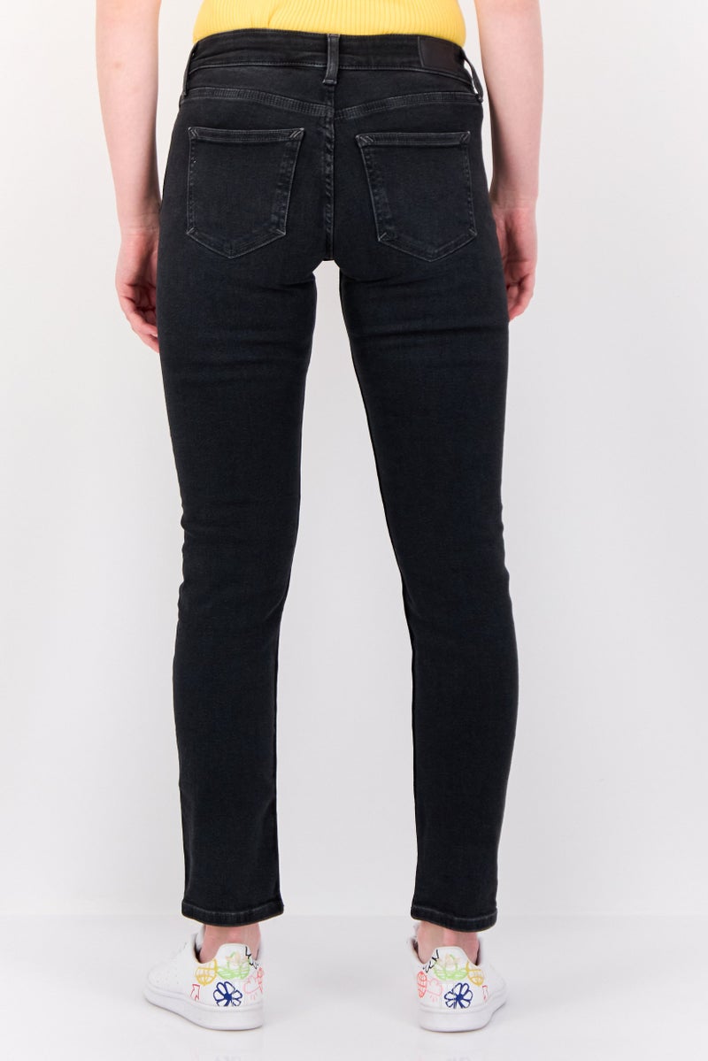 ESPRIT Women Slim Fit Mid Rise Straight Leg Stretchable Jeans, Black - Image 3