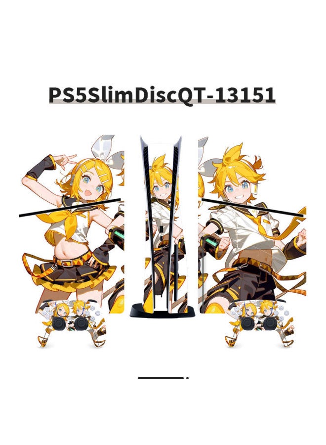 General Suitable For Sony PS5 Game Console Sticker Optical Drive Version Protective Film Fashion Cartoon Animation Full Set Of Sticker Film-Color:PS5SlimDiscQT-13151  - Image 1