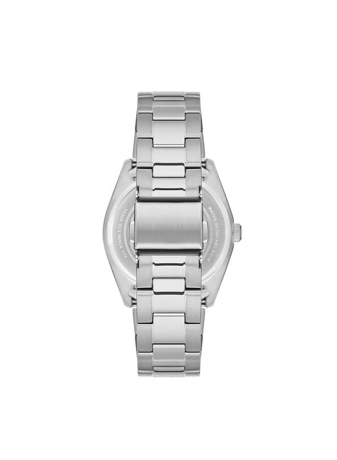 يو اس بولو اسن Stile 34mm Women's Watch with Ice Blue Dial & Stainless Steel Bracelet