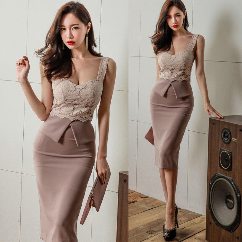 Vintage Hong Kong Style Lace Slip Dress Picture color 
