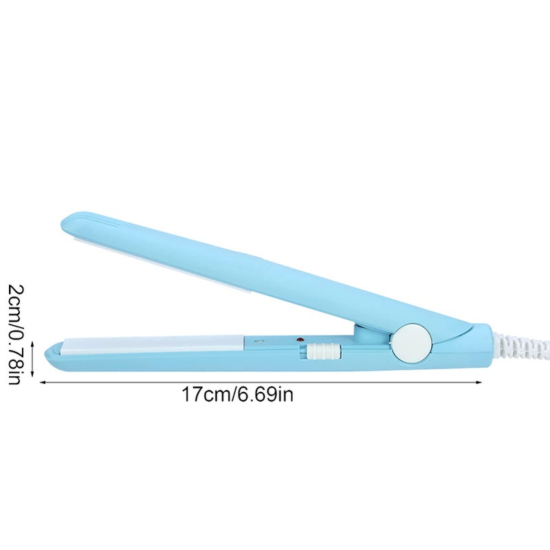 Betued Mini Curling Iron  Mini Dual Purpose Curling Iron  Mini Straightener  2 in 1 Mini Flat Iron for Short Hair Ceramic Flat Iron Tourmaline Plate Curler Beauty Heating Curler Hair Styling Tool (BLUE) - Image 5