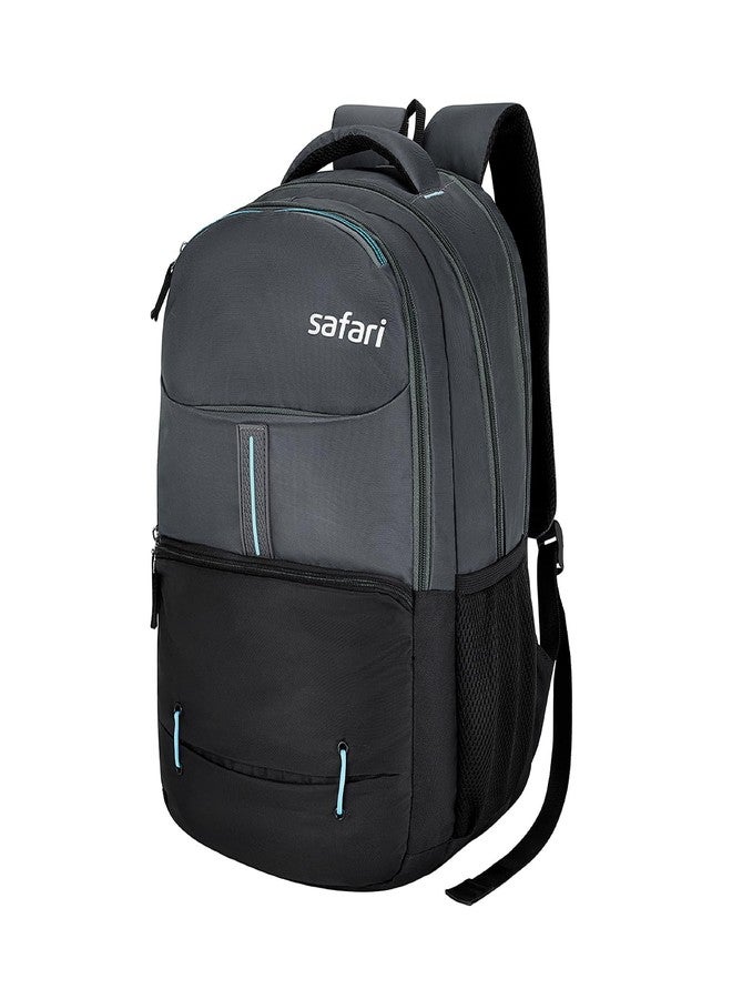 Safari Impact 35L Laptop Backpack Bag for Men & Women, School Bag for Boys & Girls, Ideal for Office/School/College, 3 Compartment Backpack with Rain Cover, Bottle Holder, & Organizer, Grey - Image 1