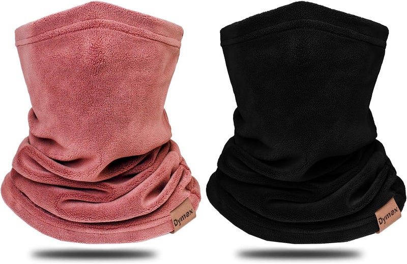 Dymex 2 PCS Kids Neck Warmer Gaiter Winter Fleece Neck Cover Balaclava Windproof Face Cover Mask for Ski Motorcycle - Image 1